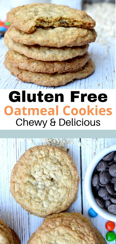 Gluten Free Oatmeal Cookies Easy, Old Fashioned Oatmeal Cookies, Best Gluten Free Cookies, Oatmeal Flour, Quick Oatmeal, Gluten Free Oatmeal Cookies, Apple Oatmeal Cookies, Oatmeal Cookies Easy, Cookies Chewy