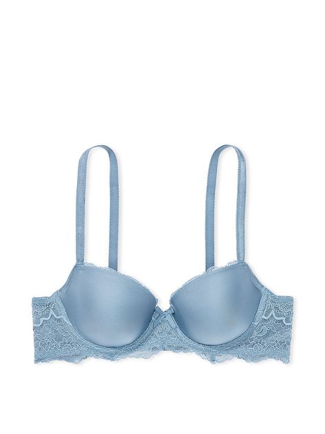 Buy Lightly-Lined Demi Bra - Order Bras online 5000000053 - Victoria's Secret Light Blue Bra, Pretty Bra, Dr Wardrobe, Bra Collection, Vs Bras, Lace Side, Demi Bra, Chantilly Lace, Victoria Secret Bras