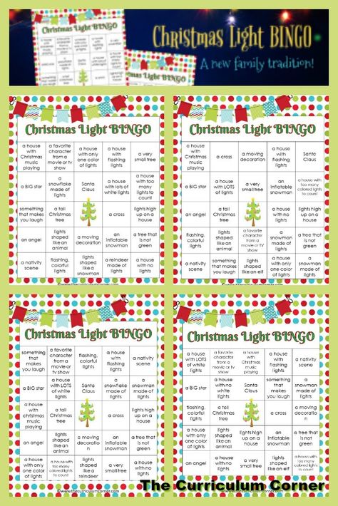 Christmas Light Bingo Printable, Christmas Light Bingo, Christmas Light Scavenger Hunt, Hanging Christmas Stockings, Christmas Bingo, Christmas Light Installation, Diy Christmas Lights, Decorating With Christmas Lights, Christmas Party Games