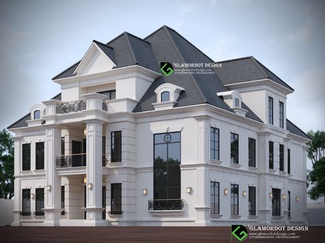 Architectural design proposal of a Neoclassical 6 bedroom detached duplex with 3 sitting rooms, etc #neoclassical #victorian #architecture #buildingdesign #detachedhouse Modern Neoclassical Architecture, Architecture Elements, Modern Neoclassical, Design Proposal, Sitting Rooms, Duplex Design, Neoclassical Architecture, Building Plans House, Plans House