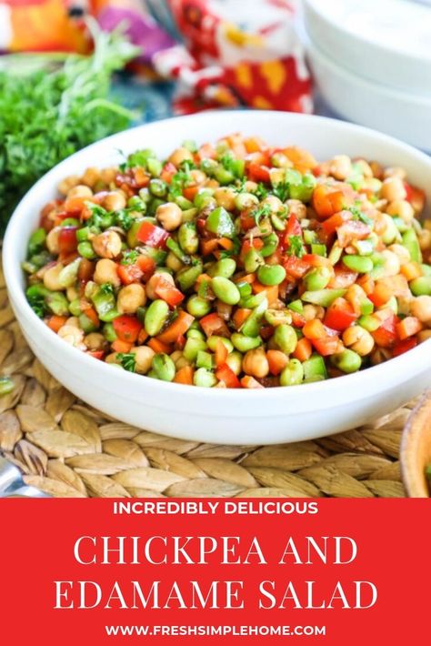 Edamame And Chickpea Salad, Chickpea Edamame Salad, Legume Recipes, Garbanzo Beans Salad, Edamame Recipes, Beans Beans, Edamame Salad, Best Macaroni Salad, Bean Salad Recipes