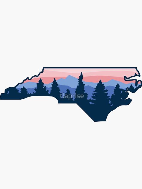 Appalachian Mountains North Carolina, North Carolina Tattoo, Moose Painting, Mountain Farmhouse, Mountains Sticker, North Carolina Art, Army Brat, Mountain Svg, Basic Painting