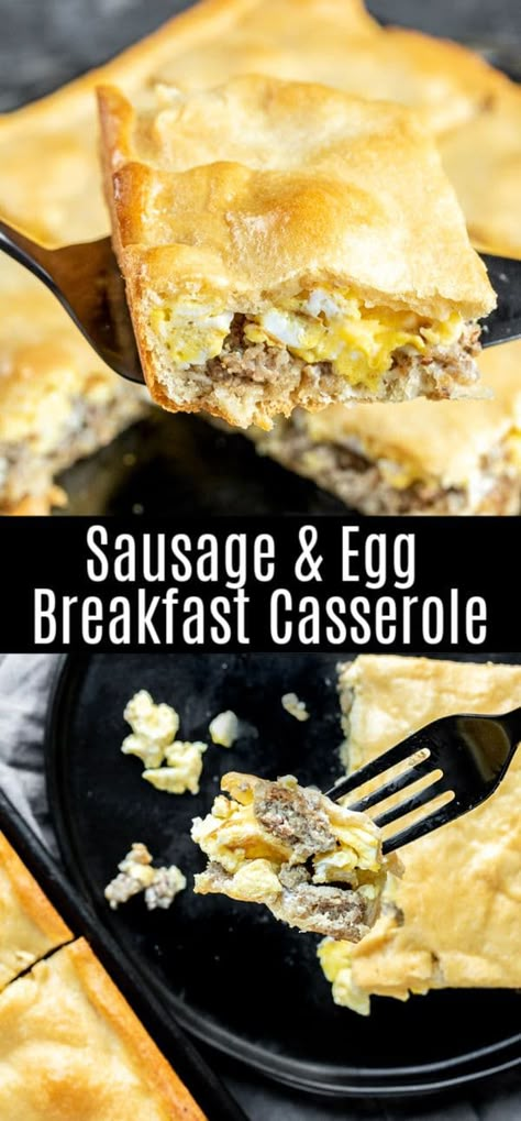 Easy Make Ahead Breakfast Casserole, Sausage And Egg Breakfast Casserole, Sausage Egg Breakfast Casserole, Sausage Crescent Rolls, Sausage Crescents, Sausage And Egg Breakfast, Egg Breakfast Casserole, Sausage Egg Casserole, Easy Make Ahead Breakfast