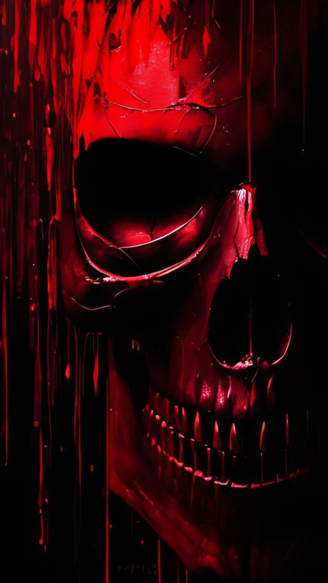 #skull #red #moodytones #wallpaper #iphone #ai #digitalart Skull Red Wallpaper, Red Skull Wallpaper, Red Wallpaper Iphone, Skull Wallpaper Iphone, Skull Artwork Illustrations, Skulls Wallpaper, Black Skulls Wallpaper, Badass Skulls, Skull King