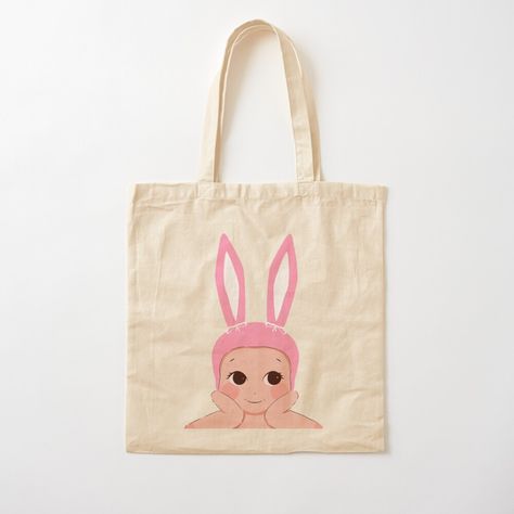 Bunny Sonny Angel, Tote Bag Painting, Totes Ideas, Bag Painting, Pink Bunny, Sonny Angel, Bag Design, Tote Bag Design, Design Inspo