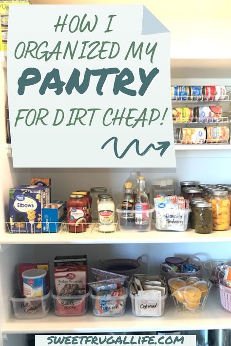 Basic Pantry Organization, Dollar Tree Pantry Organization, Dollar Tree Pantry, Easy Pantry Organization, Small Pantries, Pantry On A Budget, Frugal Pantry, Decluttering Ideas Minimalism, Organize Your Pantry