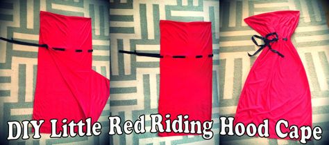 DIY Halloween Costumes: Little Red Riding Hood and the Wolf - The Love Bucket Diy Hooded Cape, Halloween Costumes Little Red Riding, Red Riding Hood Cape Pattern, Red Riding Hood Costume Kids, Red Riding Hood Costume Diy, Hooded Cape Pattern, Red Riding Hood Cape, Hood Cape, Diy Cape