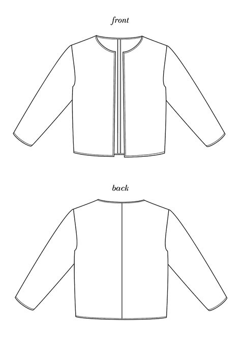 Simple Jackets For Women, Boxy Jacket Pattern, Cropped Jacket Sewing Pattern, Jacket Sewing Patterns For Women, Ladies Jacket Pattern, Diy Jacket Pattern, Sew A Jacket, Short Jackets For Women, Short Jacket Pattern