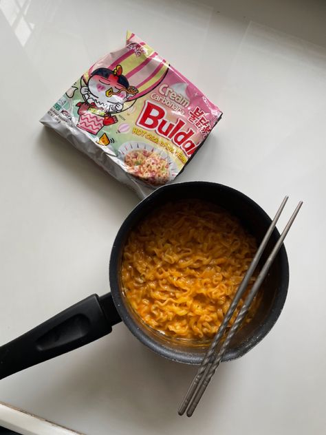 Buldak Carbonara Aesthetic, Cream Carbonara Ramen, Carbonara Aesthetic, Carbonara Ramen, Korean Ramen, Yummy Comfort Food, Perth Australia, Healthy Cooking, Good Eats