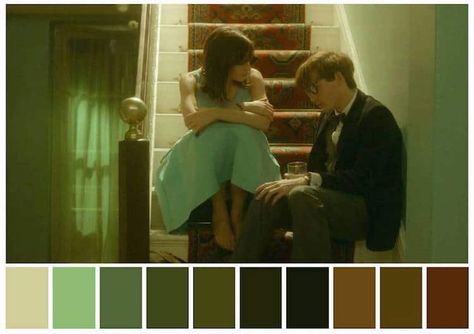 Color Palette in Movies Green Set Design, Movie Color Grading, Film Color Palette, Cinema Palettes, Movie Palette, Color In Film, Movie Color Palette, Filmmaking Inspiration, Color Mood