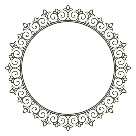 Lace Illustration, Line Art Circle, Coreldraw Design, Drawing Ideas List, Lippan Art, Decorative Lines, Circle Frame, Art Circle, Wedding Clipart