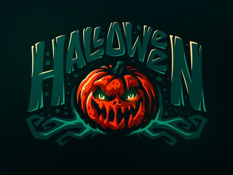 Happy Halloween Dribbblers! by Dlanid Halloween Logo Design, Prince Background, Halloween Ilustraciones, Halloween Lettering, Halloween Typography, Halloween Logo, Halloween 4, Halloween Fonts, Halloween Illustration