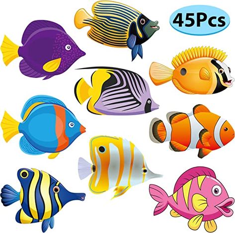 Amazon.com: 45 Pieces Fish Cut-Outs Paper Colorful Versatile Classroom Decoration Tropical Fish Accents Cutouts with Glue Dots for Bulletin Board School Fishing Ocean Themed Birthday Party Supply, 5.9 x 5.9 Inch: Home & Kitchen Fish Cut Outs, Ocean Theme Decorations, Fish Photos, Sea Clipart, Fish Cut, Ocean Theme Birthday, Ocean Theme Classroom, Ocean Theme Party, Paper Fish