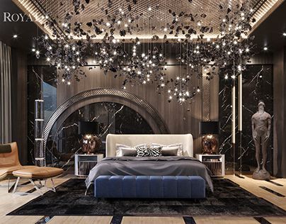 Rich Bedroom Luxury, Royal Luxury Bedroom Design, Apartment Foyer, Beautiful Bed Designs, Bedroom Inspiration Cozy, Dubai Hills, Royal Bedroom, Luxury Mansions Interior, Model Town