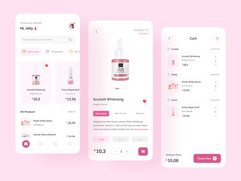 Skincare App, App Development Design, E-commerce App, About Skincare, Lavender Water, App Template, Font Inspiration, App Design Inspiration, Latest Mobile