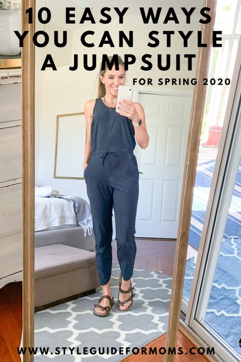 Romper Business Casual, How To Wear A Jumper Outfits, Ways To Wear Jumpsuit, Dressing Up Jumpsuit, Styling A Jumpsuit For Work, Shoes To Wear With Jumpsuit Casual, Black Jumpsuit Shoes, Layering A Jumpsuit, Sleeveless Jumpsuit Outfit With Jacket