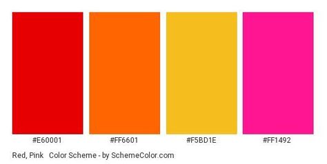 Red Pink Orange Yellow Color Palette, Color Names Chart, Pantone Colours, Orange Palette, Yellow Palette, Orange Color Schemes, Website Logo Design, Orange Color Palettes, Hex Color Palette