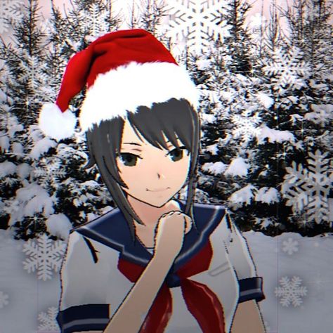 Ayano Aishi Christmas, Ayano Aishi Icon, Nevada Tan, Yandere Pfp, Yandere Simulator Ayano, Tongue Emoji, Pfp Christmas, Yandere Chan, Ayano Aishi