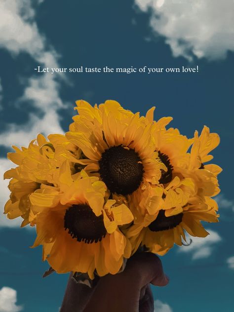 Sunflower Aesthetic Quotes, Sunflower Captions, Nature Edits, Sunflower Moon, Sky Captions, Kind Quotes, Obsession Quotes, Ocean Flowers, Sunflower Quotes