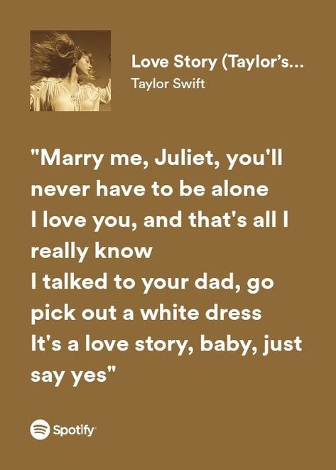 Love Story Song Lyrics, Taylor Swift Fearless Songs, Taylor Swift Love Songs, Taylor Swift Love Story, Love Letras, Fearless Song, Tyler Swift, Story Lyrics, Musica Spotify