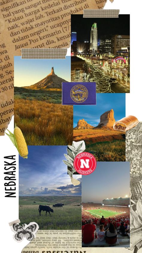 #collage #aesthetic #Nebraska #corn #viralpost #state #states #USA #Cornhuskers #runza Lincoln Nebraska Aesthetic, Nebraska Aesthetic, America States, Lincoln Nebraska, Travel History, Let It Go, Nebraska, Lincoln, Corn