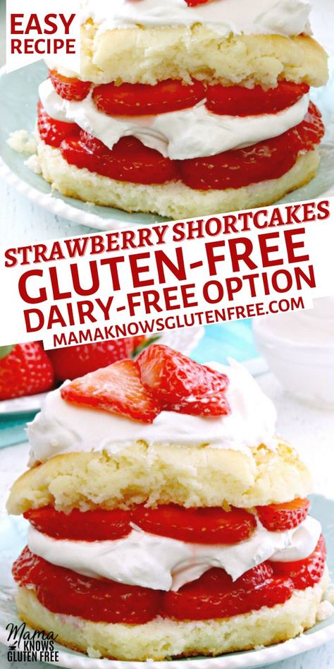 Gluten Free Strawberry Shortcake, Gluten Free Dairy Free Dessert, Strawberry Shortcakes, Gluten Free Sweets, Gluten Free Dairy Free Recipes, Dairy Free Dessert, Gluten Free Eating, Gluten Free Treats, Dairy Free Options