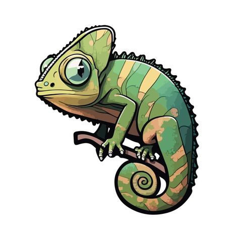 Cartoon Chameleon Drawing, Chameleon Concept Art, Camilion Drawings, Chameleon Drawing Cute, Chameleon Drawing Easy, Chameleon Character Design, Robot Chameleon, Chameleon Cartoon, Cartoon Chameleon