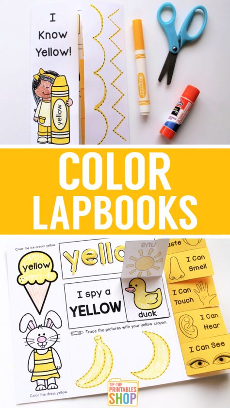 Color Lapbooks - Homeschool Share Learning Colours Printables, Alphabet Lapbook, Kindergarten Lapbooks, Preschool Lapbooks, Colour Flashcards Free Printable, Colours Flashcards, Art Education Lessons, Preschool Science Activities, Teaching Colors