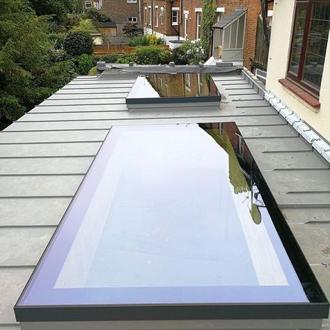 Loft Conversion Roof, Flat Roof Lights, Flat Roof Skylights, Flat Roof Extension, Roof Skylight, Zinc Roof, Skylight Kitchen, Garden Room Extensions, Roof Lights