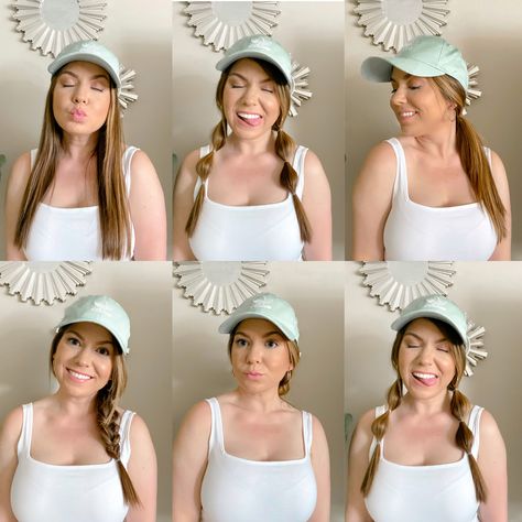 Ways To Wear Baseball Cap, Hair Styles For Baseball Caps, Ways To Wear Your Hair With A Hat, Cute Ways To Wear Baseball Cap, Wearing A Cap With Long Hair, Ways To Wear Hair With Baseball Cap, Hairstyles For Baseball Hats, Wearing A Baseball Hat Cute Ways To, Hair Styles With Baseball Cap Cute