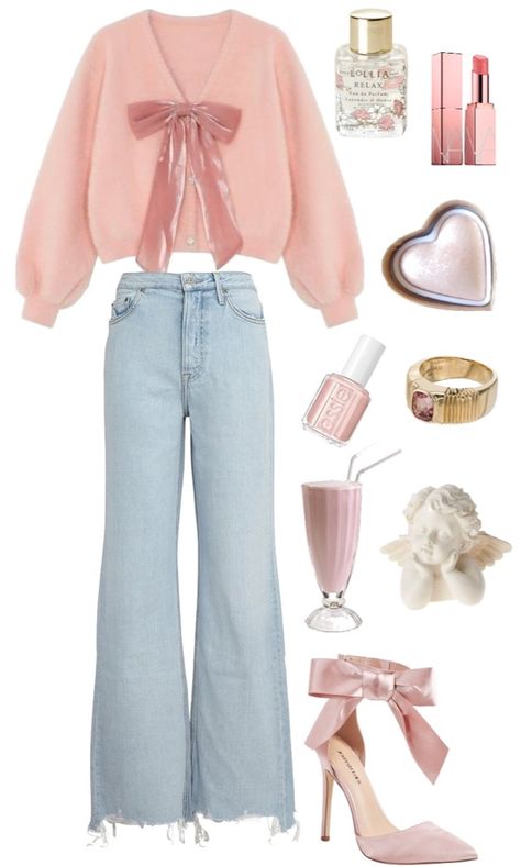 shoplook outfit inspiration Girly Fancy Outfits, What To Wear With Pink Pants, Pink Classy Outfits, Soft Girl Fashion, Girly Aesthetic Outfit, Softgirl Outfits, Sweet Outfits, Cutesy Outfit, Punk Style Outfits