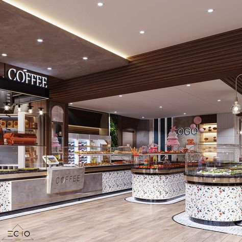 Cafe Bakery, Super Market, Wood Ceiling, Sweet Shop, Shop Storage, Restaurant Interior Design, Wood Ceilings, Restaurant Interior, Cafe Design