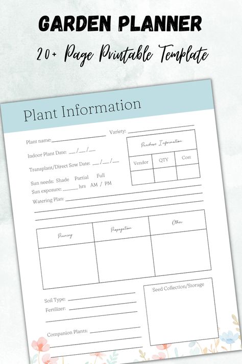 This garden journal has over 20 pages of helpful templates to help you start your vegetable or flower garden! With this printable template you'll be able track important information on each plant and plan the perfect set up for your garden. #gardening #garden #gardenlife #gardeninglife #begingardening #beginnergardening #gardeningtips #gardeningresources #gardenjournal #gardenplanner #vegetablegarden #flowergarden #gardeninggifts #plantingcalendar #seedstarting Plant Information Template, Gardening Journal, Garden Journal Ideas, Plant Journal Template, Garden Journal Template, Gardening Journal Printables, Vegetable Planting Calendar, Free Garden Planner, Planting Calendar