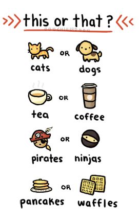 Cute!  Cats, tea, pirates, waffles. :) You? Who Knows Me Best, Best Friend Quiz, Friend Quiz, Fun Sleepover Ideas, Chat Board, Do You Know Me, Totally Me, Things To Do At A Sleepover, Would You Rather