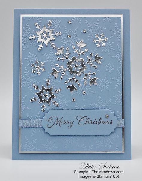 Stampin’ Up! Snowflake Wishes Christmas Card Video Tutorial Stampin Up Stylin Snowfolk, Su Snowflake Cards, Stampinup Snowflake Wishes, Stampin Up Christmas Cards 2021 Simple, Su Snowflake Wishes, Diy Christmas Cards Snowflake, Side Step Christmas Cards, Stamp In Up Christmas Cards, Stampinup Christmas Cards 2022 & 2023