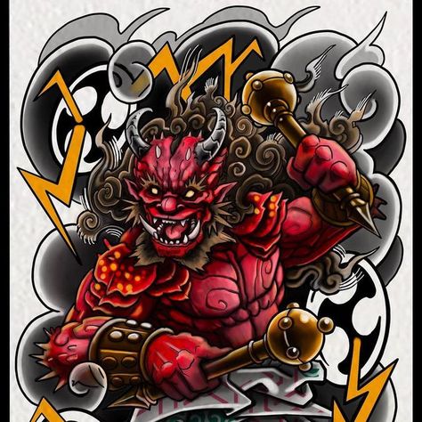 Raijin Tattoo, God Of Thunder, October 31, The Wind, Japanese Art, Ghost, Instagram, Art