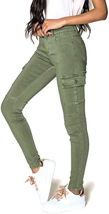 Ladies Cargo Pants Skinny Slim Trousers Soft Stretch Cotton Jeans UK 6-14 (6, Black Cargo) : Amazon.co.uk: Clothing Slim Cargo Pants Outfit Women, Cargo Pants For Ladies, Ladies Cargo Pants, Women Cargo Pants Outfit, Ooga Booga, Cargo Pants Outfit Women, Cargo Pants Outfits, Cargo Pants Outfit, Green Cargo Pants