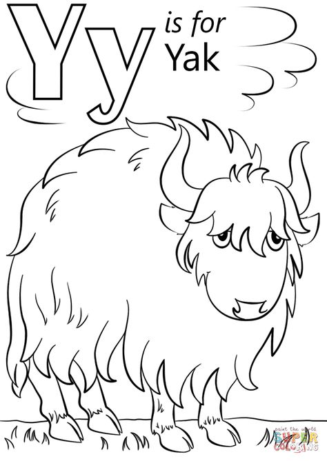 Letter Y Art Preschool, Y Is For, Letter Y Crafts For Preschool, Letter Y Coloring Page, Y Coloring Pages, Y Is For Yak, Letter Y Crafts, Moose Cartoon, Letter Y Worksheets