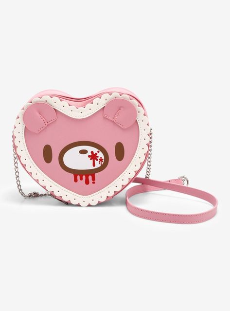 Hot Topic Gloomy Bear Heart Lace Crossbody Bag | Pueblo Mall Gloomy Bear Accessories, Gloomy Bear Merch, Gloomy Bear Icon, Gloomy Bear, Blood Splatter, Disney Valentines, Yami Kawaii, Bear Outfits, Kawaii Accessories