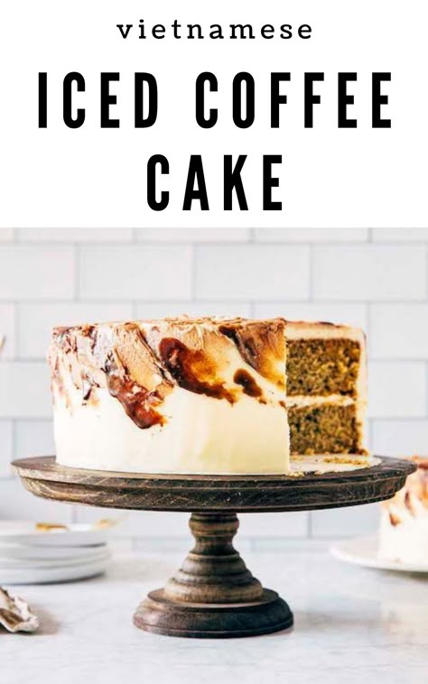 Iced Coffee Cake, Coffee Flavored Cake, Flavoured Cakes, Flavored Frosting, Coffee Fudge, Mocha Fudge, Vietnamese Iced Coffee, Mocha Cake, Layer Cake Recipes