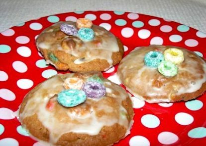 Fruit Loop Cookies And Orange Icing Recipe - Genius Kitchen Fruit Loops Cereal, Orange Icing, Baking Stone, Fruit Loops, Icing Recipe, Iced Cookies, Confectioners Sugar, Cookie Bars, No Bake Desserts