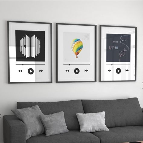 BTS Album Cover Poster Set of 3 (Digital Download), aesthetic bts room decor, bts gifts, bts merch, minimalist black & white bts wall art Bts Album Cover, Bts Wall Art, Bts Room Decor, Army Bedroom, Bts Gifts, Trundle Bed Kids, Poster Bts, Bts Room, Bts Poster