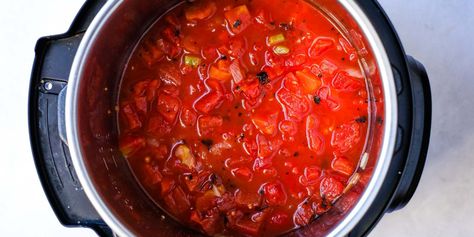 Instapot Stewed Tomatoes, Stewed Tomatoes Instant Pot, Frozen Stewed Tomatoes Recipe, Homemade Tomato Soup With Fresh Tomatoes Instant Pot, Instant Pot Tomato Sauce Fresh Tomatoes, Fresh Tomato Soup Instant Pot, Stewed Tomato Recipes, Homemade Tomato Juice, Canned Tomato Recipes