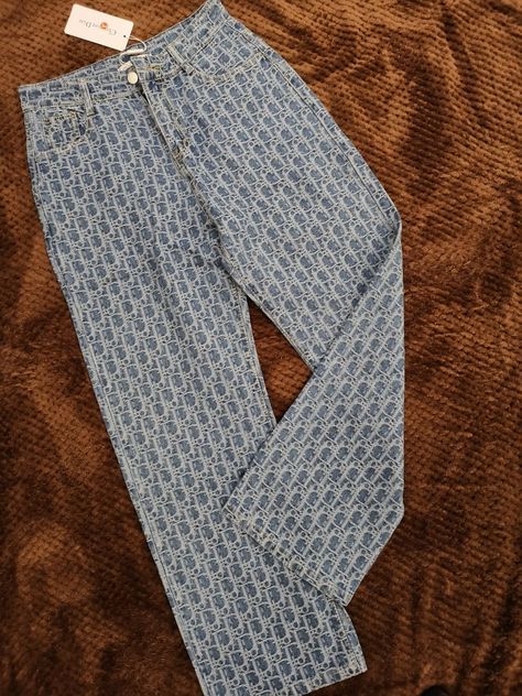 Dior Sweatpants, Dior Jeans Women, Luxury Embroidered Blue Pants, Dior Pants Women, Gucci Denim Pants, Dior Pants, Dior Jeans, Man Wear, 2024 Clothes