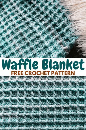 This waffle blanket crochet pattern makes for a squishy, comfortable throw. Make a thick and warm, and super squishy crochet blanket for someone you love! Waffle Stitch Crochet Blanket, Girls Poncho Crochet Pattern, Winter Crochet Patterns, Squishy Crochet, Waffle Stitch Crochet, Chevron Crochet Blanket Pattern, Crochet Blanket Chevron, Crochet Waffle Stitch, Chevron Crochet