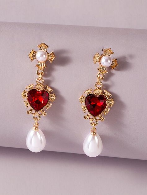 https://us.shein.com/Heart-Charm-Drop-Earrings-p-1110130-cat-1757.html?scici=productDetail~~RecommendList~~RS_own,RJ_NoFaultTolerant~~Customers%20Also%20Viewed~~SPcProductDetailCustomersAlsoViewedList~~0~~0 Fancy Jewellery, Heart Drop Earrings, Fashion Jewelry Earrings, Fantasy Jewelry, Girly Jewelry, Engagement Jewelry, Accessories Jewelry Earrings, Dream Jewelry, Pretty Jewellery