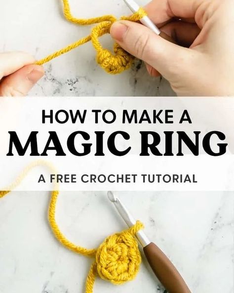 Crochet & Knitting with Sarah Maker Magic Circle Tutorial, Magic Ring Tutorial, Crochet A Magic Ring, Crochet Magic Ring, Easy Crochet Granny Square, Crochet In The Round, Crochet Granny Square Pattern, Magic Circle Crochet, Crochet A Granny Square