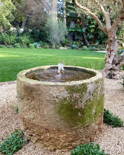 Cottage Garden Water Features, Trough Fountain Diy, Mediterranean Garden Water Feature, Limestone Fountain, Water Spouts, Water Sound, Water Is Life, Low Water Gardening, Beyond Grateful