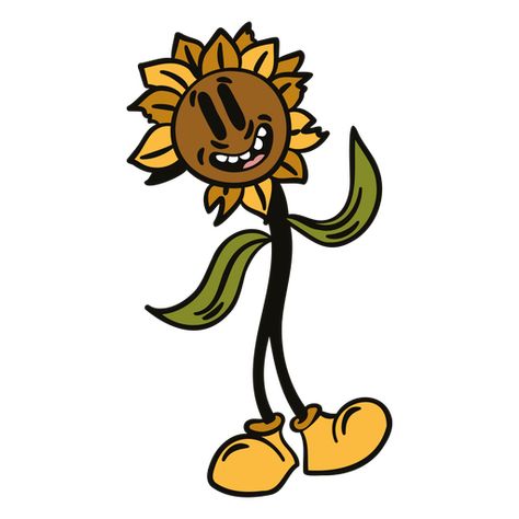 Cartoon Sunflower Tattoo, Sunflower Graphic Design, Sunflower Cartoon, Sunflower Vector, Cartoon Sunflower, Rosé Cartoon, Background Sky, Sunflower Images, Cartoon Download