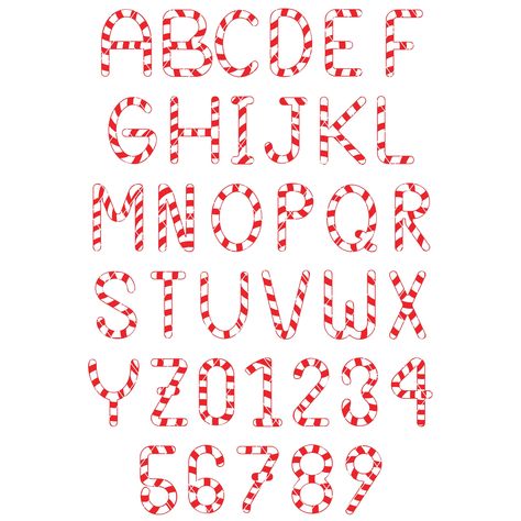 "For your convenience, all of the letters and numbers are in one SVG file. Please make sure you are using an SVG compatible program such as Silhouette Studio, Cricut Design Space, etc. This is not a downloadable font that can be used in Word. This is a digital download. Your file will be ready as soon as payment is confirmed. A physical item will not be mailed to you. The crisscross lines you see in the photos are there to protect my design online and will NOT appear on the design you purchase. . #ChristmasFonts #FreeFonts #FontCollection #ChristmasDesign Candy Cane Letters, Christmas Fonts Alphabet, Font Brush, Christmas Fonts Free, Christmas Font, Number Fonts, Christmas Fonts, Art Style Inspiration, Display Font